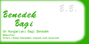 benedek bagi business card